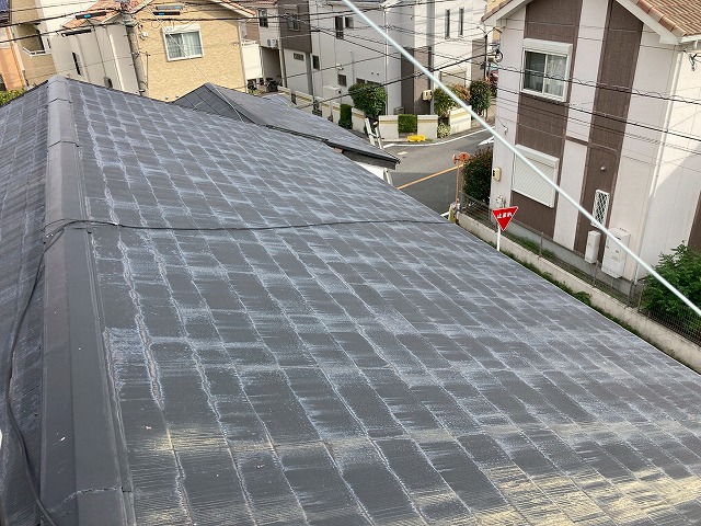 塗装のはがれた屋根材